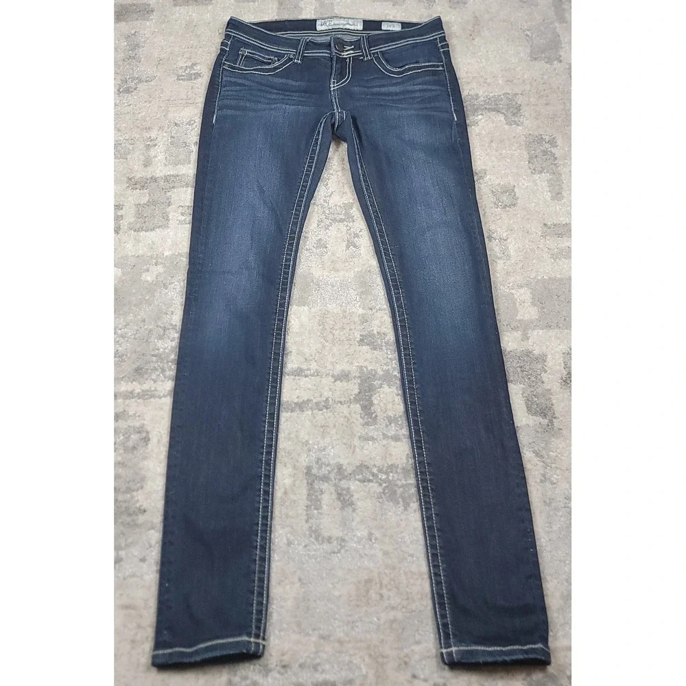 BKE Denim Sabrina Stretch Women's Blue Skinny Stitching Jeans Size 26R 31x31.5" - Picture 1 of 8